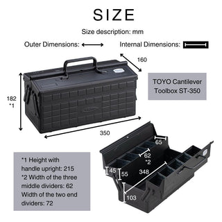 TOYO STEEL - Cantilever Toolbox ST-350 BK (Black)
