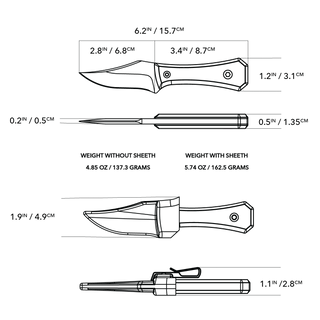 Big Idea Design - AUX MFG Ti Pocket Bowie Fixed Blade - KOHEZI