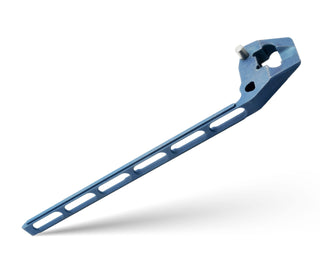 Exceed Designs - TiRant ULTRA Full-Length SKELETON MILLED ‘Integral-Like’ Back Spacer PRY BAR (Cobalt Blue 6AL-4V Titanium)