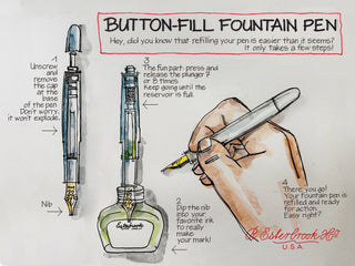 Esterbrook - Fountain Pen Estie Nouveau Bleu Button Piston (Regular) - KOHEZI