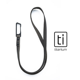 Exceed Designs - TiRant LATCH 17″ Leather Neck Lanyard W/Titanium Carabiner For Keys & Accessories (Made In USA) - KOHEZI