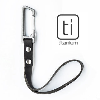 Exceed Designs - TiRant LATCH 6″ Mini Leather Wrist Lanyard W/Titanium Carabiner For Keys & Accessories (Made In USA) - KOHEZI