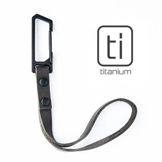 Exceed Designs - TiRant LATCH 6″ Mini Leather Wrist Lanyard W/Titanium Carabiner For Keys & Accessories (Made In USA) - KOHEZI