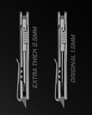 Exceed Designs - TiRant ULTRA HotSwap™ Drop Point Blade Replacement (Jet-Black EXTRA THICK 2.5mm M390 Tempered 61-62+ HRC) - KOHEZI