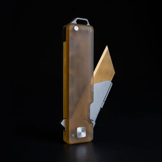 Exceed Designs - ULTEM Amber/Bronze Semi - Transparent RH Handle Scale (TiRant® RAZOR V3) - KOHEZI
