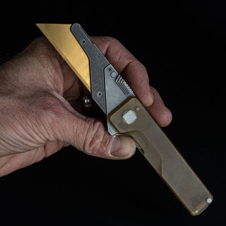 Exceed Designs - ULTEM AMBER/BRONZE SEMI - TRANSPARENT RH HANDLE SCALE (TIRANT® ULTRA) *Limited Drop - KOHEZI
