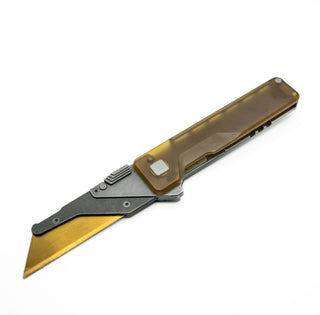 Exceed Designs - ULTEM AMBER/BRONZE SEMI - TRANSPARENT RH HANDLE SCALE (TIRANT® ULTRA) *Limited Drop - KOHEZI