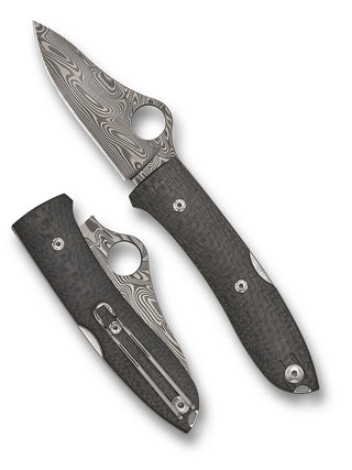 Spyderco - SpyOpera™ Carbon Fiber Thor™ Damascus Sprint Run® - KOHEZI