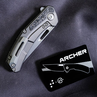 Tactile Knife Co. - Archer Inlay (TechnoCarbo Bronze Carbon Fiber) - KOHEZI