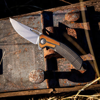 Tactile Knife Co. - Archer Inlay (Vintage 1970s Micarta Inlay) - KOHEZI