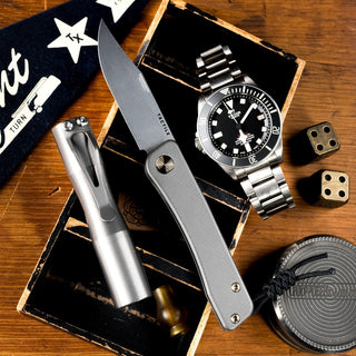 Tactile Knife Co. - Stonewashed + Bronze Bexar - KOHEZI