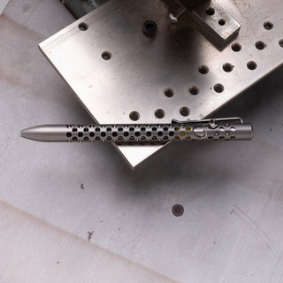 Tactile Turn - Skeletonized Titanium Bolt Action Pen - KOHEZI