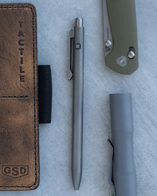 Tactile Turn - Slim Side Click Pen (Stonewashed Titanium) - KOHEZI