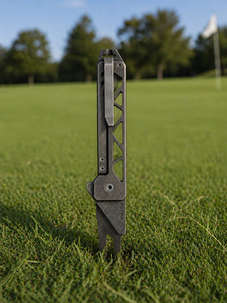 Exceed Designs - TiRant ULTRA HotSwap™ 1.5MM Premium Titanium Golf Divot Tool (Jet-Black PVD 6AL-4V Titanium)