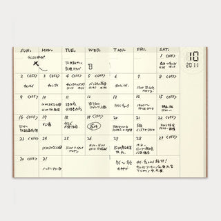 TRAVELER'S COMPANY - 006 Free Monthly Diary Refill TRAVELER'S notebook (Passport Size) - KOHEZI