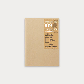 TRAVELER'S COMPANY - 009 Kraft Paper Refill TRAVELER'S notebook (Passport Size) - KOHEZI