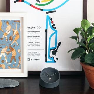 22STUDIO - 4th Dimension Table Clock (Silver/Dark Grey) - KOHEZI