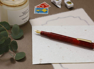 Hightide - Attache Marbled Fountain Pen (Red) - KOHEZI