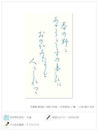 Pilot Iroshizuku - Ku - Jaku Blue Ink (Shades of Green) - KOHEZI