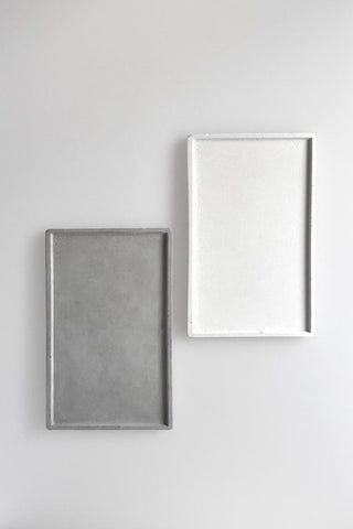 Studiokyss - Rectangular Concrete Tray (white) - KOHEZI