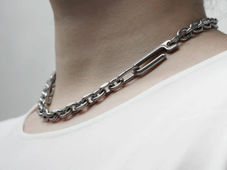 Drilling Lab - Framework Necklace｜FR-N01｜Matte Steel - KOHEZI