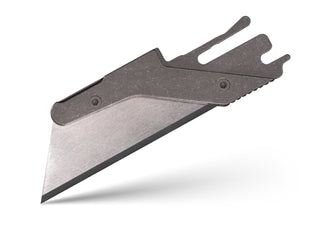 Exceed Designs - TiRant ULTRA HotSwap™ RAZOR Blade Holder W/Full - Edge Usability (Stonewashed 6AL - 4V Titanium) W/Milled Flat Choil Jimping - KOHEZI