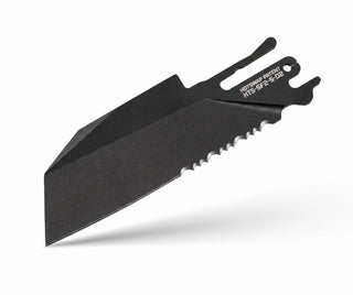 Exceed Designs - TiRant ULTRA HotSwap™ Serrated ‘Wharnie’ Wharncliffe Blade Replacement (Jet - Black PVD D2 Tempered HRC 61+) - KOHEZI