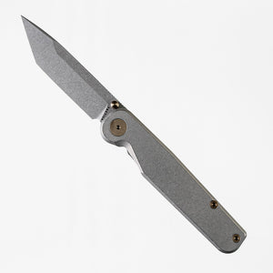 Tactile Knife Co. - Stonewashed + Bronze Rockwall Thumbstud Tanto