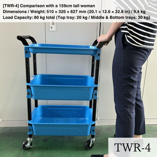 TOYO STEEL - Three - stage Tool Wagon Royal TWR - 4BK (Black) - KOHEZI
