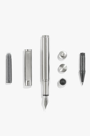 Inventery - Pocket Fountain Pen (Brushed Chrome)