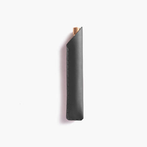 Wingback - Leather Pen/Pencil Sleeve (Charcoal)-KOHEZI