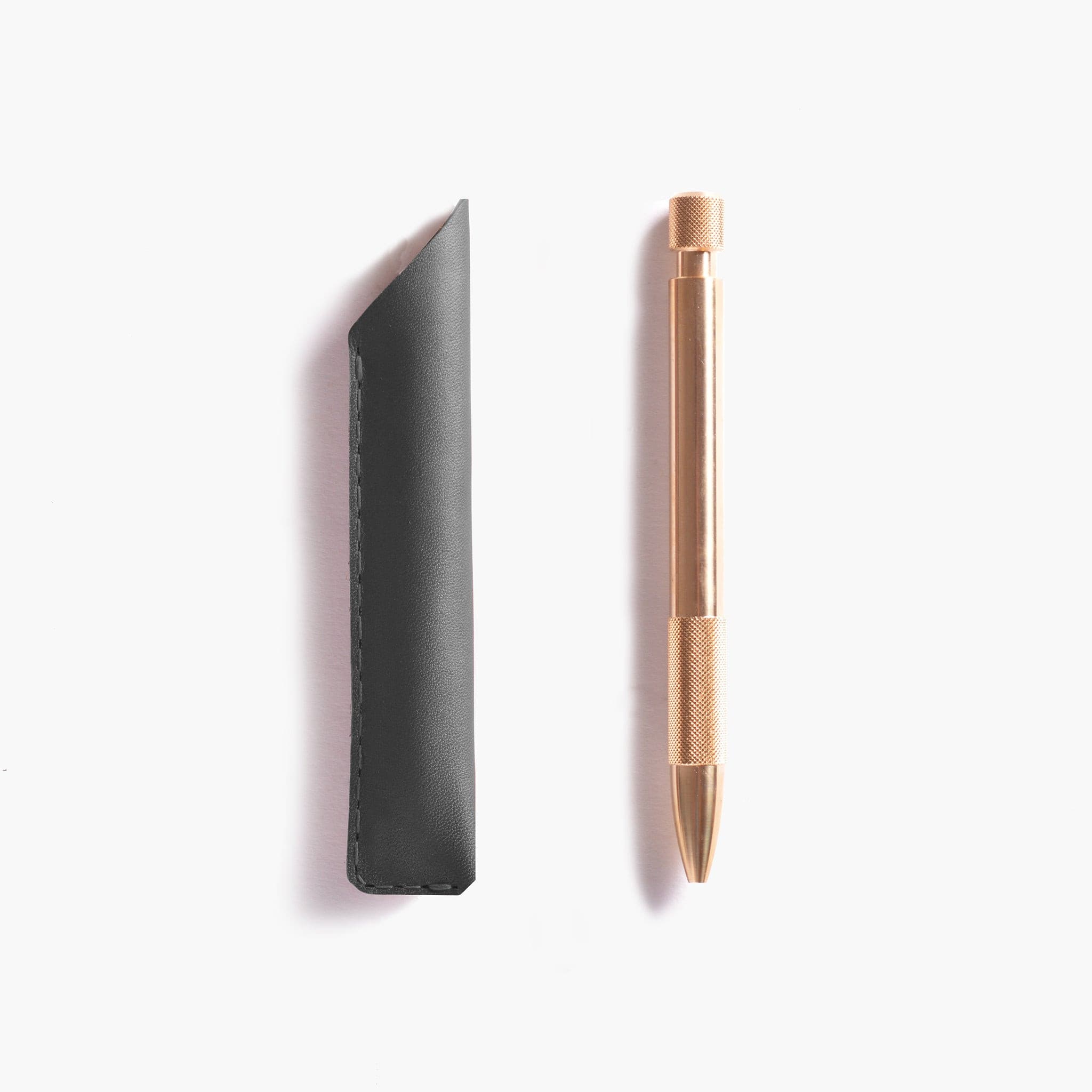 Wingback - Leather Pen/Pencil Sleeve (Charcoal)-KOHEZI